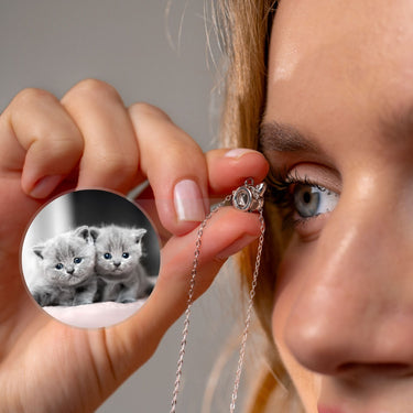 Cat Photo Necklace - Personalised Necklace - Customised Necklace Necklace Brother & Sisters